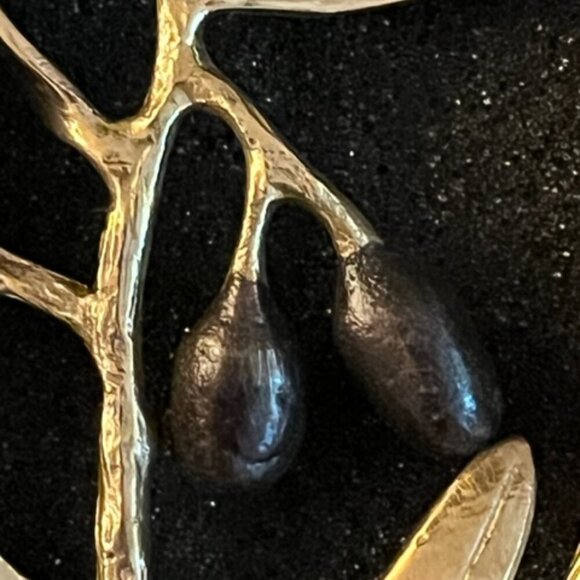 Michael Aram NIB Olive Branch Wine Stopper Gold Nickel Black Enamel - Picture 4 of 15